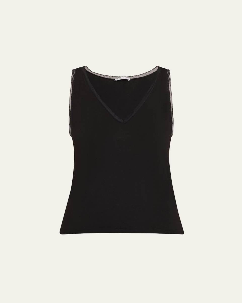 Aurore Lace-Trim Viscose Tank